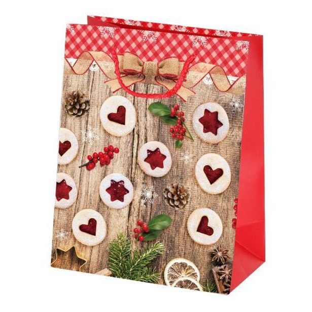 TORO TAŠKA VÁNOČNÍ PAPÍROVÁ "LINECKÉ" 23x18x10CM_hamashop