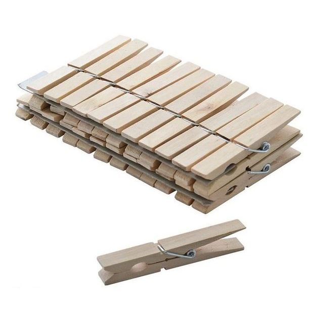 kolíčky 24ks(7,3cm), kov.pružina,dřevo