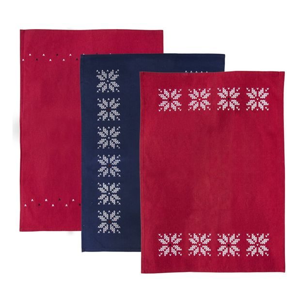 Utěrka kuch. bavlna Vánoční svetr 3 ks