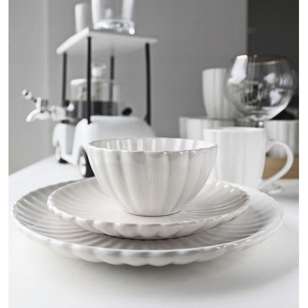 HIT Jídelní sada talířů porcelánová PEARL 18 ks bílá HT-24327901