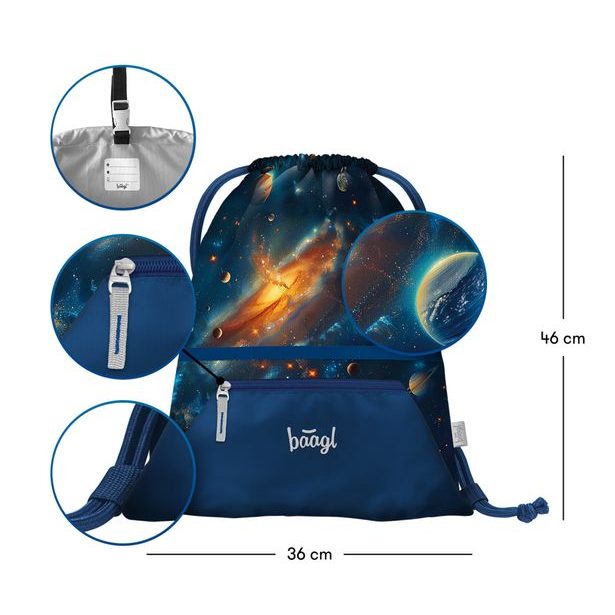 BAAGL SET 3 AIRY Vesmír: batoh, penál, sáček