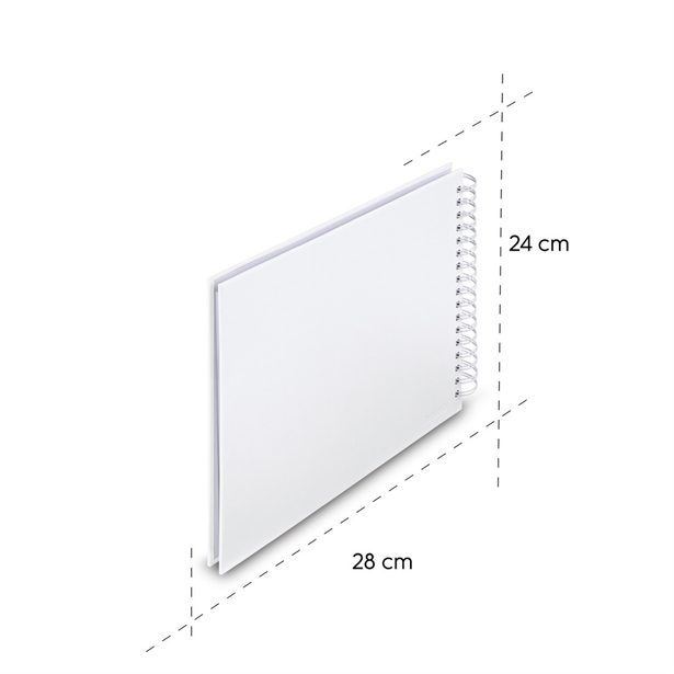 Hama album klasické spirálové FINE ART 28x24 cm, 50 stran, bílá, bílé listy