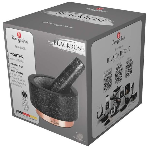 BERLINGERHAUS Hmoždíř žulový 14 x 8 cm Black Rose Collection BH-8608