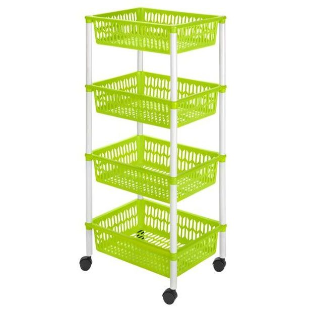 heidrun REGÁL KOŠOVÝ NA KOLEČKÁCH,4 PATRA,40X30X89CM,PLAST_hamashop