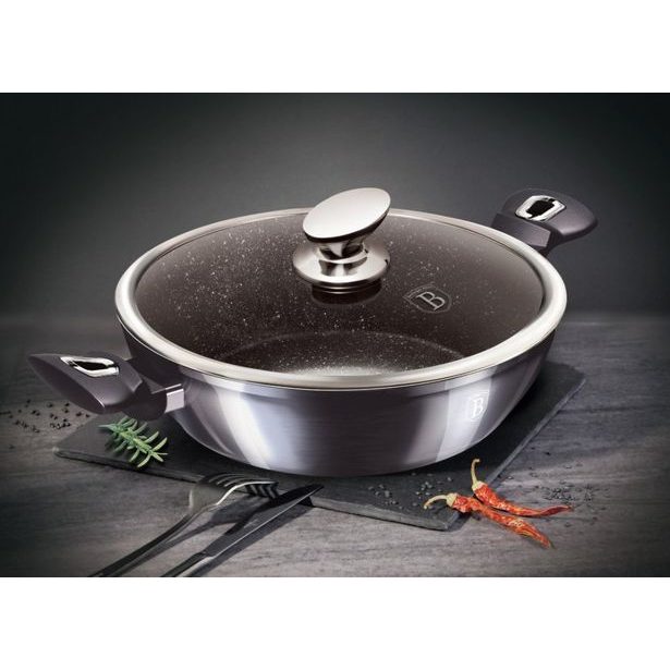 BERLINGERHAUS Pánev hluboká s poklicí 28 cm Carbon PRO Line BH-6898