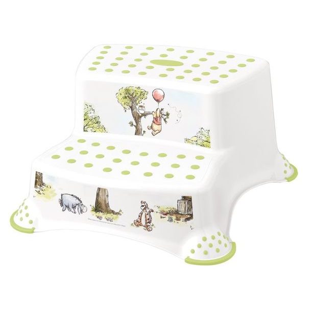 taburetka 40x37,v.21cm,2stupně, bílá nová,Medvídek Pú