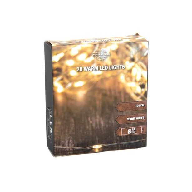 HIT ŘETĚZ SVĚTELNÝ 20LED, 2XAA, STŘÍBRNÁ_hamashop