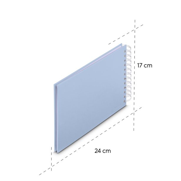 Hama album klasické spirálové FINE ART 24x17 cm, 50 stran, lagoon, bílé listy