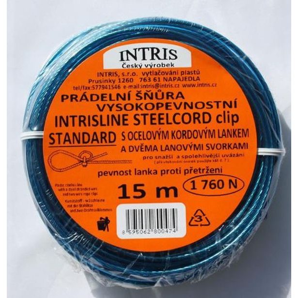 šňůra 15m LANKO OCEL+svorka, STANDARD
