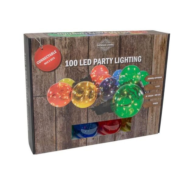 SVENSKA LIVING ŘETĚZ PARTY 100LED VÍCEBAREVNÝ 3M 50CM ČASOVAČ_hamashop