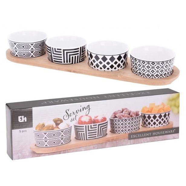 EXCELLENT HOUSEWARE Servírovací misky s podnosem sada 5 ks KO-278000220