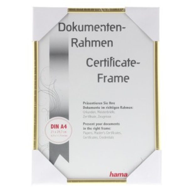 Hama rámeček plastový MADRID, zlatý matný, 21x29,7cm