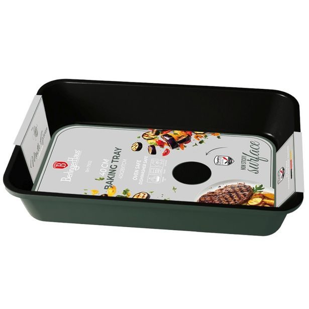 BERLINGERHAUS Plech na pečení hluboký s titanovým povrchem 40 x 28 cm Matte Green Collection BH-7902