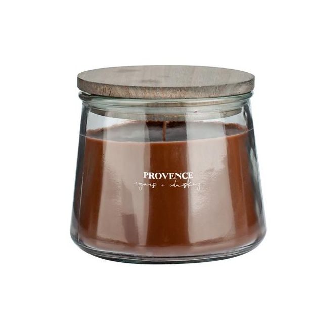 Provence SVÍČKA WOODEN WICK 250 G, CIGARS/WHISKEY_hamashop