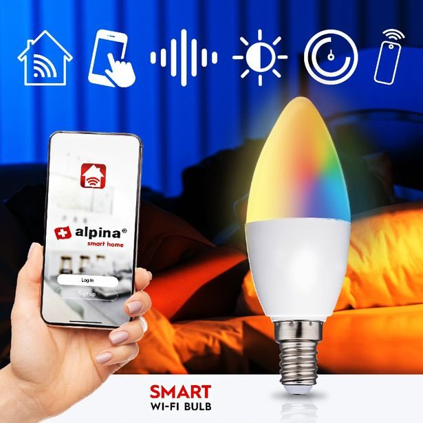 ALPINA Chytrá žárovka LED RGB WIFI bílá + barevná E14 ED-225432