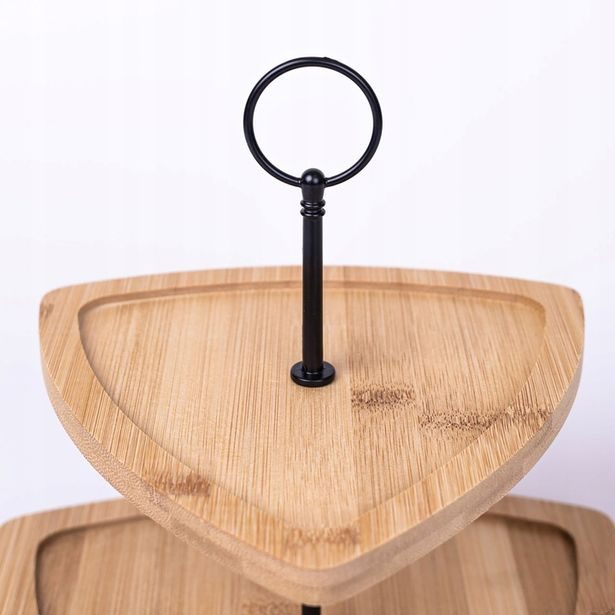 EXCELLENT HOUSEWARE Etažér dřevěný 2 patra trojúhelník 23,5 cm KO-170490960troj