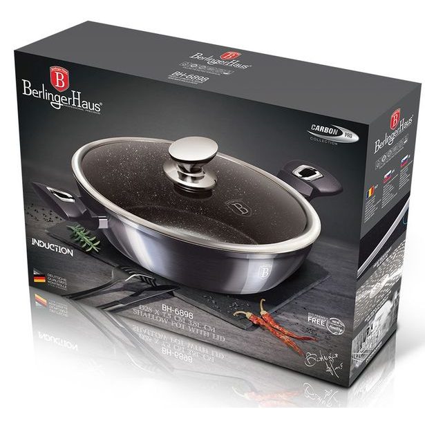 BERLINGERHAUS Pánev hluboká s poklicí 28 cm Carbon PRO Line BH-6898