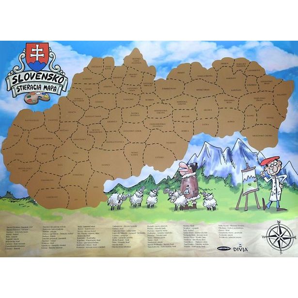 Stírací mapa Slovensko