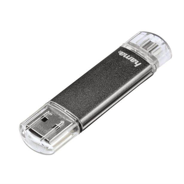 Hama flashPen "Laeta Twin" 16 GB 10 MB/s, šedá