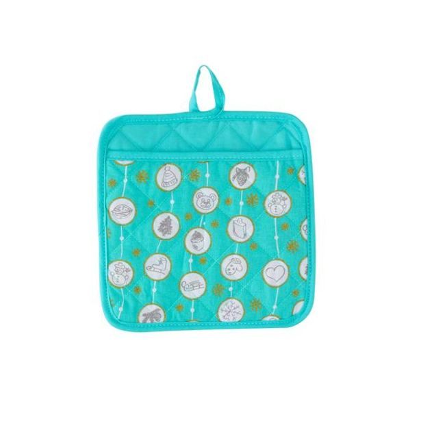 TORO CHŇAPKA KUCHYŇSKÁ MALÁ VÁNOČNÍ "TYRKYS" 20X20CM_hamashop