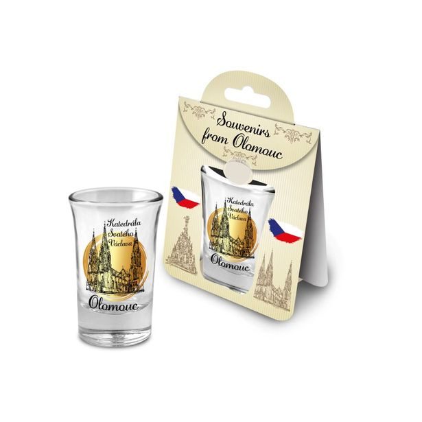 panák 35ml, OLOMOUC KATEDRÁLA SV. VÁCLAVA, DB, sklo