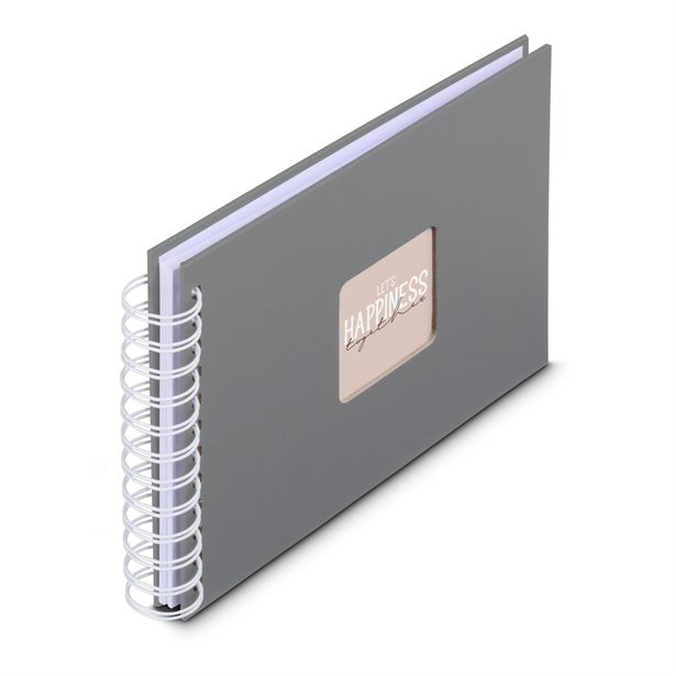 Hama album klasické spirálové FINE ART 24x17 cm, 50 stran, kamenná šedá, bílé listy