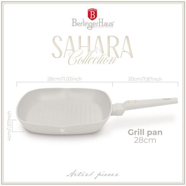 BERLINGERHAUS Pánev grilovací s titanovým povrchem 28 cm Sahara Collection BH-8066