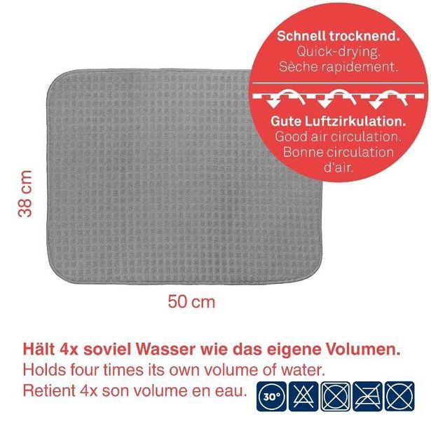 KELA Odkapávací podložka Rapida 100% polyester černá 50,0x38,0cm KL-11727