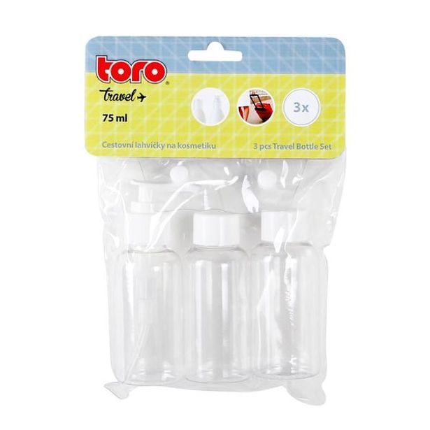 TORO SET CESTOVNÍCH LAHVIČEK NA KOSMETIKU,3KS,3,8X9,8CM_hamashop