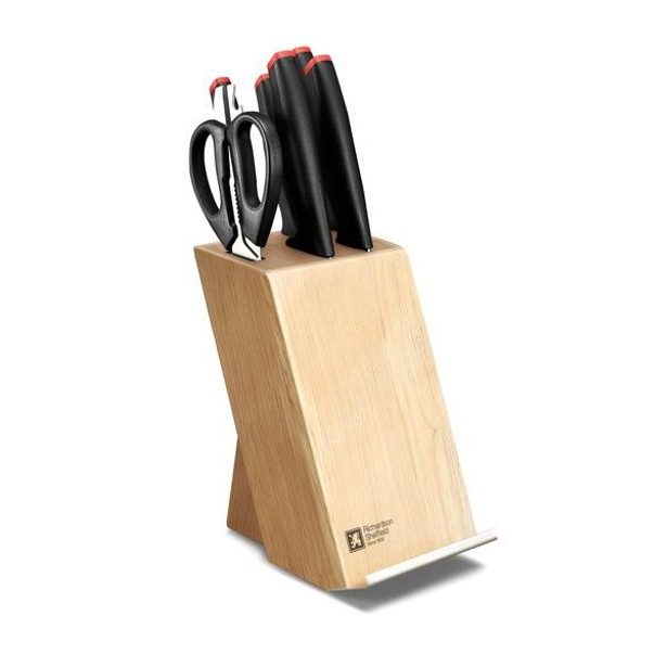 Amefa BLOK NA NOŽE LASER S 5KS NOŽŮ + NŮŽKY, 6KS_hamashop