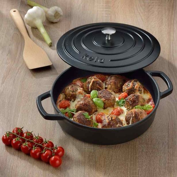 KELA Pekáč s poklicí litinový CALIDO 28 cm černá KL-12468