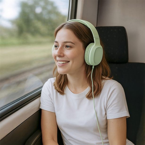 Hama USB-C sluchátka s mikrofonem Fun C, uzavřená, zelená