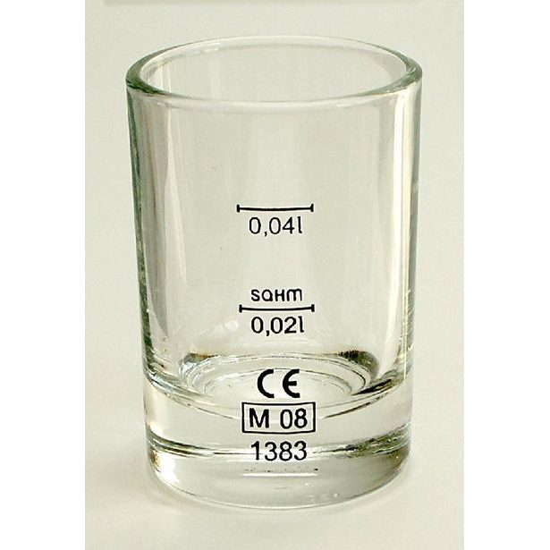 sklen. 20/40ml, 1ks, GLADKY, cejch, panák (min.obj.6ks)