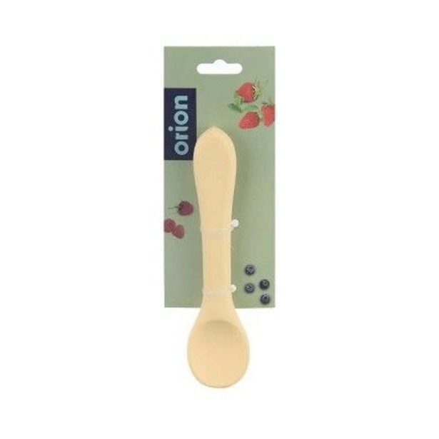 lžíce dětská 14cm, š.3,3cm, žlutá, silikon/nylon