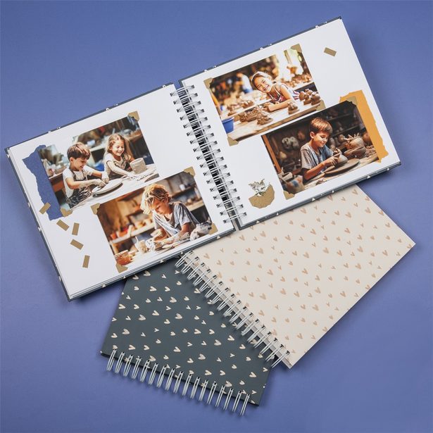 Hama album klasické spirálové LOVELY 28x24 cm, 50 stran, modrá