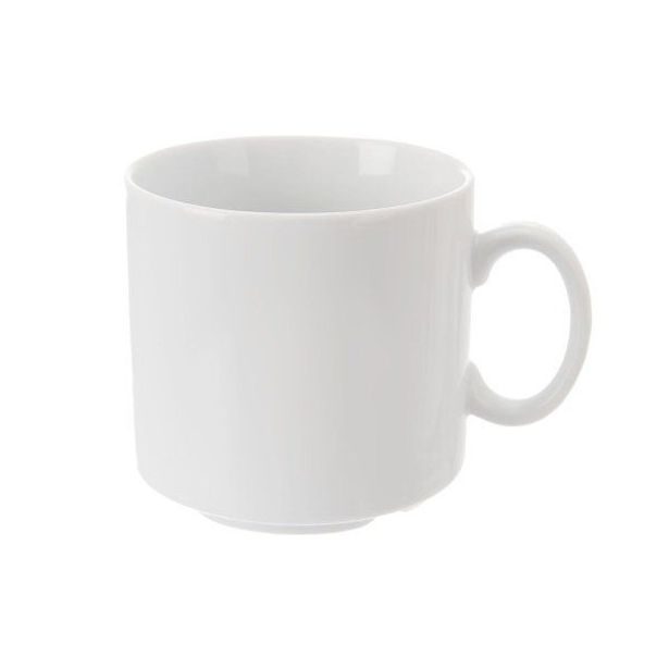 hrnek 300ml MONA TONDA d8, v.8cm, bílý stoh.bílý porc.
