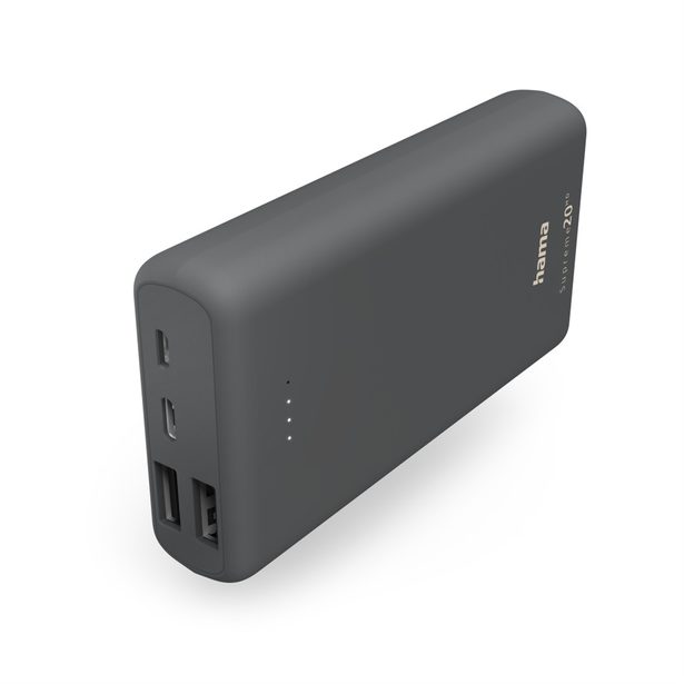 Hama Supreme 20HD, powerbank, 20000 mAh, 3 A, 3 výstupy: 1x USB-C, 2x USB-A