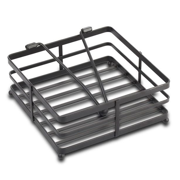 stojan na ubrousky, 18x18x 8cm, závaží, MISTY, ČERNÝ, kov