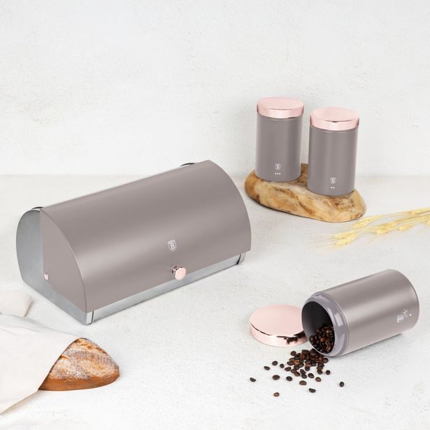 BERLINGERHAUS Chlebník a sada dóz na potraviny 4 ks Taupe Collection BH-6834