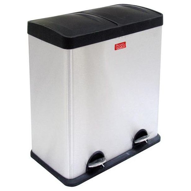 TORO Koš na odpadky nerez, na tříděný odpad, objem 60 l, 31 x 57,5 x 64 cm_hamashop