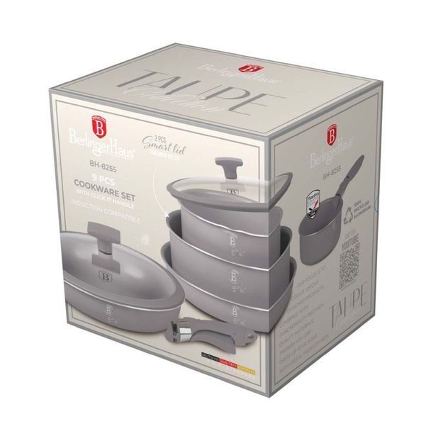 BERLINGERHAUS Sada nádobí s titanovým povrchem 9 ks Taupe Collection BH-8255