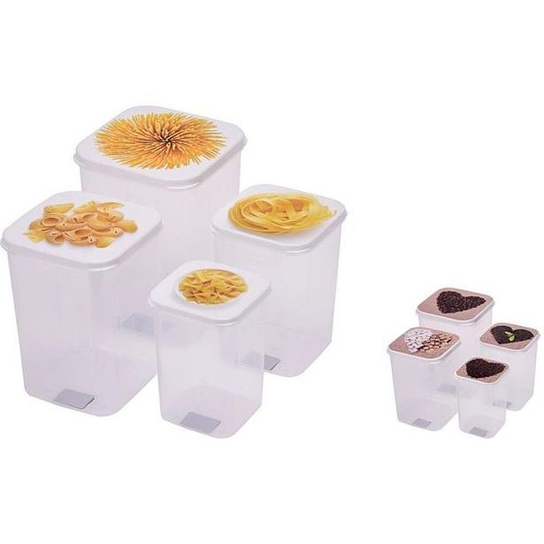 dóza sada 4ks, 3,1l+2,1l+1,4l+0,9l, 2druhy, víčko-potisk, plast