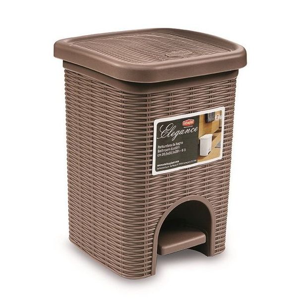 koš odp. 6l pedál.mocca ratan, 28x20,5x20,5cm