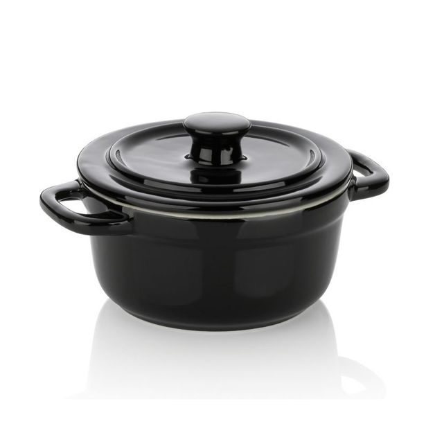 KELA Zapékací miska pekáček s poklicí MALIN 14 x 9,5 cm černá KL-11928