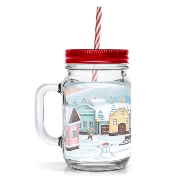 TORO SKLENICE MASON S VÍČKEM A BRČKEM 450ML VESNIČKA_hamashop