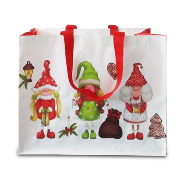TORO TAŠKA NÁKUPNÍ VÁNOČNÍ ELFÍCI 43X37X21.5CM_hamashop