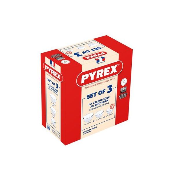 Pyrex SADA MISEK PYREX 3KS, 0,7L+1,1L+2,3L, SKLO_hamashop