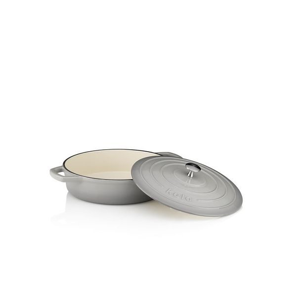 KELA Pekáč litinový s poklicí CALIDO 28 cm šedá KL-12611