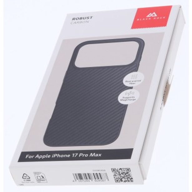 Black Rock Robust Carbon, kryt pro Apple iPhone 17 Pro Max, magnetický, karbonový vzhled, černý