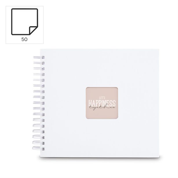 Hama album klasické spirálové FINE ART 28x24 cm, 50 stran, bílá, bílé listy